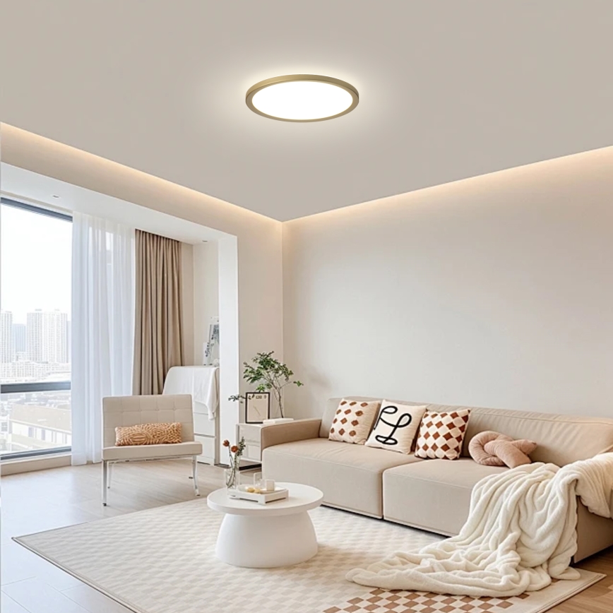 Brilagi - Plafon łazienkowy LED ULTRA SLIM LED/12W/230V Ø 22,5 cm złoty IP54