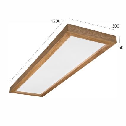 Brilagi - Lampa sufitowa LED do łazienki WOODY FRAME LED/40W/230V 120x30 cm IP44 dąb