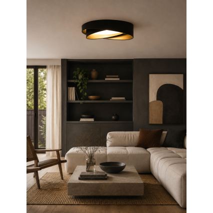 BRILAGI - ściemnialna oprawa sufitowa LED VELVET TWIST LED/36W/230V 3000-6000K średnica 65 cm Wi-Fi Tuya Beacon czarna/złota + pilot zdalnego sterowania