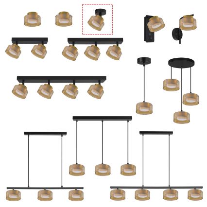 Brilagi - Oprawa punktowa AURA LUX 1xGX53/30W/230V śr. 13 cm czarna/złota