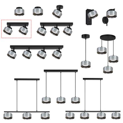 Brilagi - Oprawa punktowa AURA LUX 2xGX53/30W/230V czarna/przydymiona