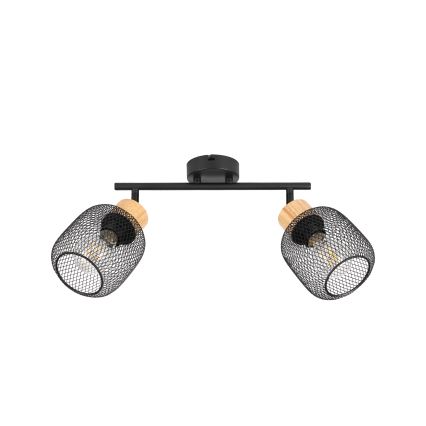 Brilagi - Oprawa punktowa BASKLITE 2xE27/15W/230V drewno/czarny