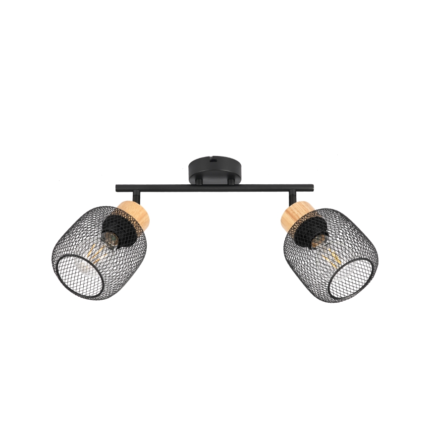 Brilagi - Oprawa punktowa BASKLITE 2xE27/15W/230V drewno/czarny