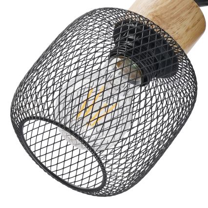 Brilagi - Oprawa punktowa BASKLITE 3xE27/15W/230V drewno/czarny