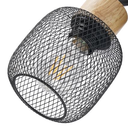 Brilagi - Oprawa punktowa BASKLITE 3xE27/15W/230V drewno/czarny