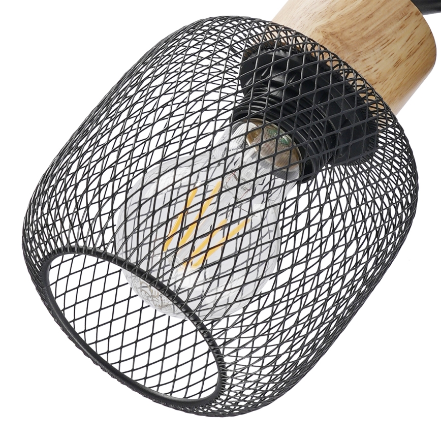 Brilagi - Oprawa punktowa BASKLITE 3xE27/15W/230V drewno kauczukowe/czarne
