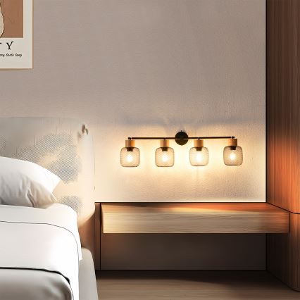 Brilagi - Oprawa punktowa BASKLITE 4xE27/15W/230V drewno/czarny