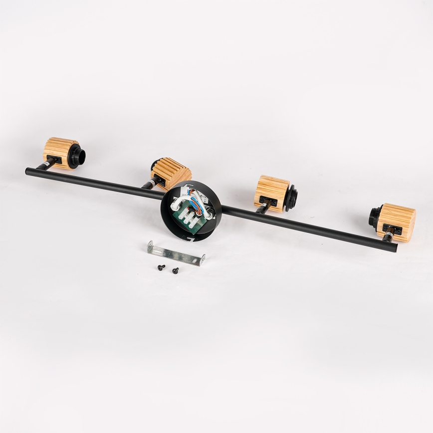 Brilagi - Oprawa punktowa BASKLITE 4xE27/15W/230V drewno/czarny