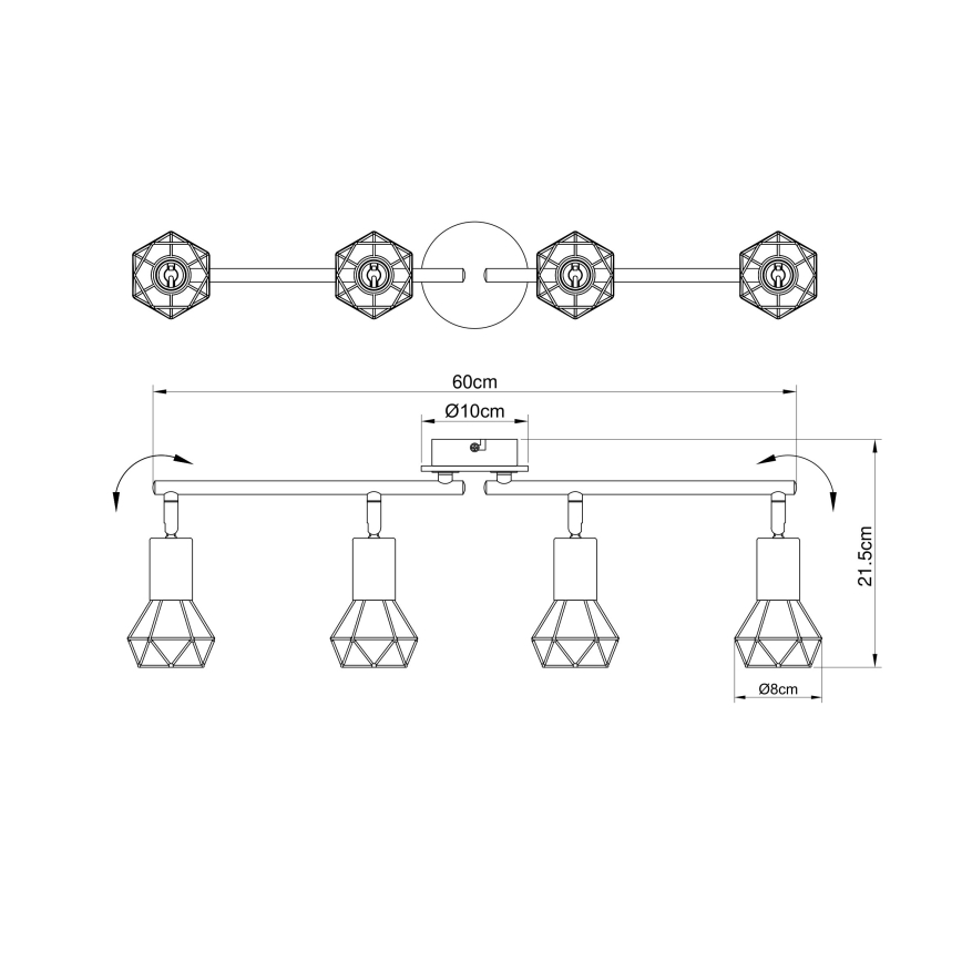 Brilagi - Oprawa punktowa CAGE 4xE14/40W/230V