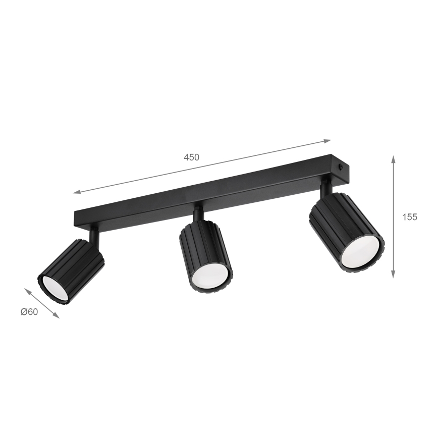 Brilagi - Oprawa punktowa CRISPINA 3xGU10/10W/230V czarna