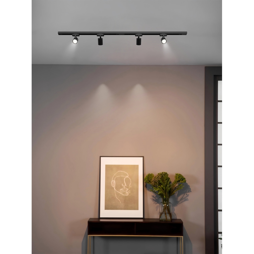 Brilagi - Oprawa punktowa do systemu szynowego HUSKY 4xGU10/10W/230V czarna