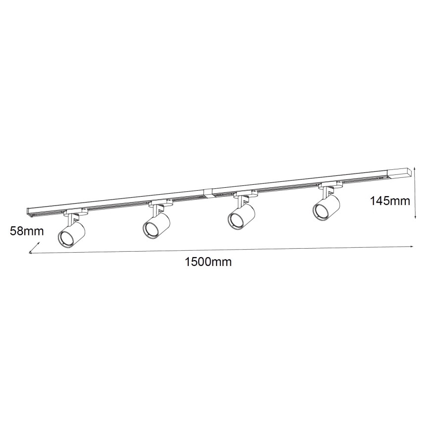 Brilagi - Oprawa punktowa do systemu szynowego HUSKY 4xGU10/10W/230V czarna