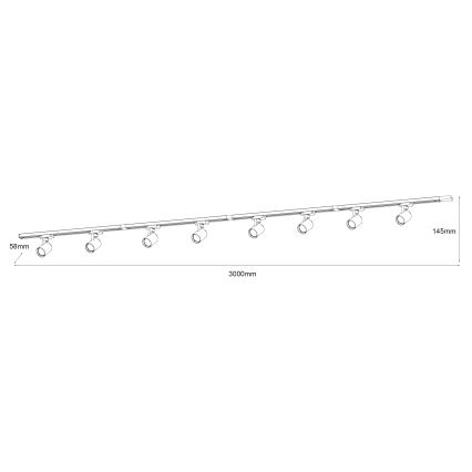 Brilagi - Oprawa punktowa do systemu szynowego HUSKY 8xGU10/10W/230V biała