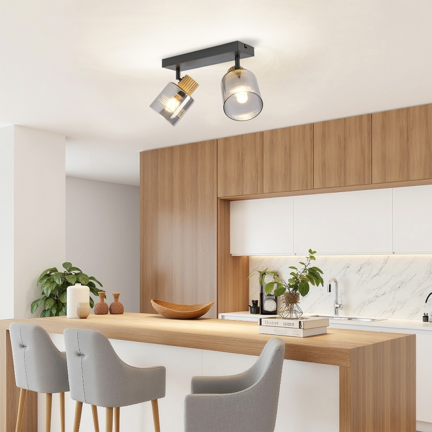 Brilagi - Oprawa punktowa HYGGE 2xE14/15W/230V czarna/dymiona