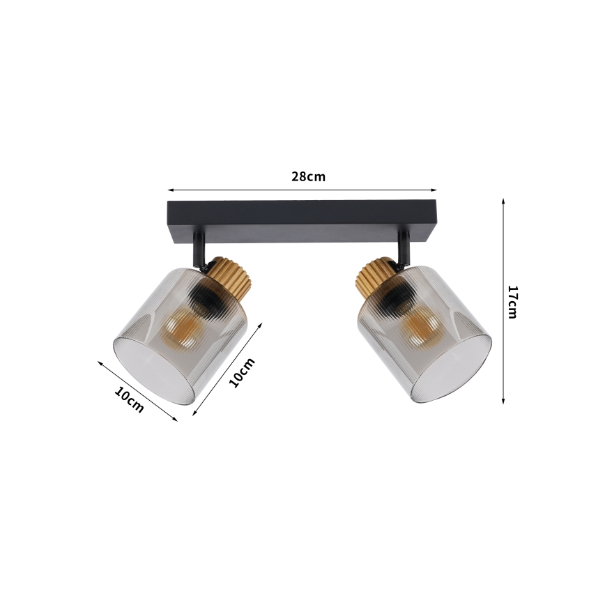 Brilagi - Oprawa punktowa HYGGE 2xE14/15W/230V czarna/dymiona