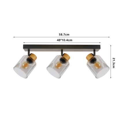 Brilagi - Oprawa punktowa HYGGE 2xE14/15W/230V czarna/dymiona