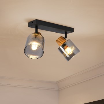 Brilagi - Oprawa punktowa HYGGE 2xE14/15W/230V czarna/przydymiona
