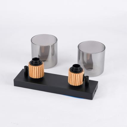 Brilagi - Oprawa punktowa HYGGE 2xE14/15W/230V czarna/przydymiona