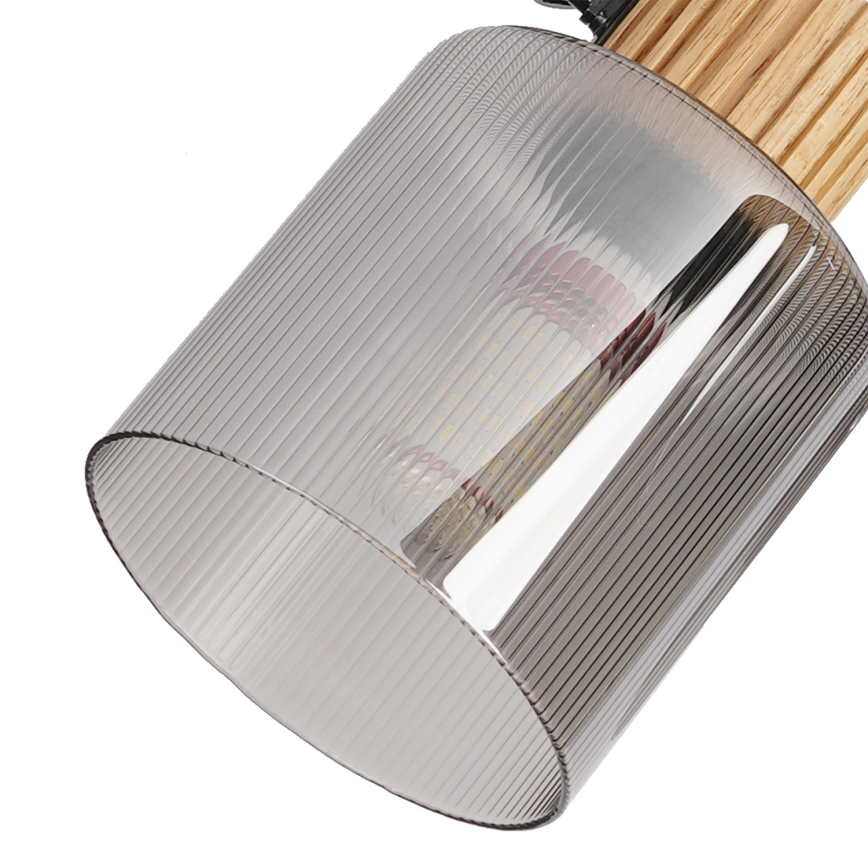 Brilagi - Oprawa punktowa HYGGE 2xE14/15W/230V drewno kauczukowe/przydymione