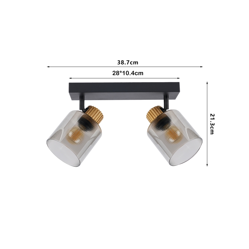 Brilagi - Oprawa punktowa HYGGE 3xE14/15W/230V czarna/przydymiona