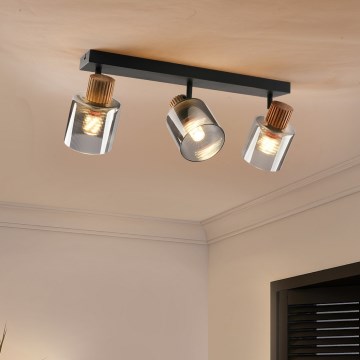 Brilagi - Oprawa punktowa HYGGE 3xE14/15W/230V czarna/przydymiona