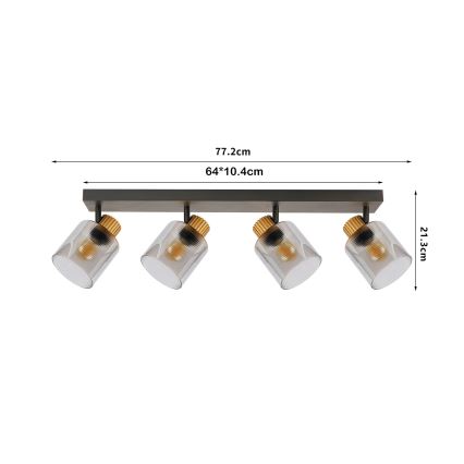 Brilagi - Oprawa punktowa HYGGE 3xE14/15W/230V czarna/przydymiona