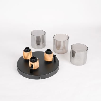 Brilagi - Oprawa punktowa HYGGE 3xE14/15W/230V czarny/dymiony