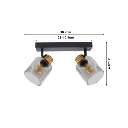 Brilagi - Oprawa punktowa HYGGE 3xE14/15W/230V czarny/dymiony