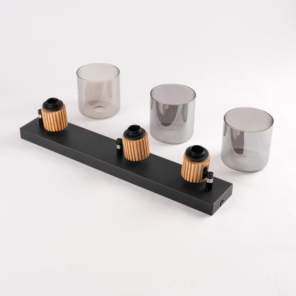 Brilagi - Oprawa punktowa HYGGE 3xE14/15W/230V czarny/przydymiony