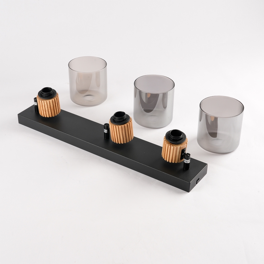 Brilagi - Oprawa punktowa HYGGE 3xE14/15W/230V czarny/przydymiony