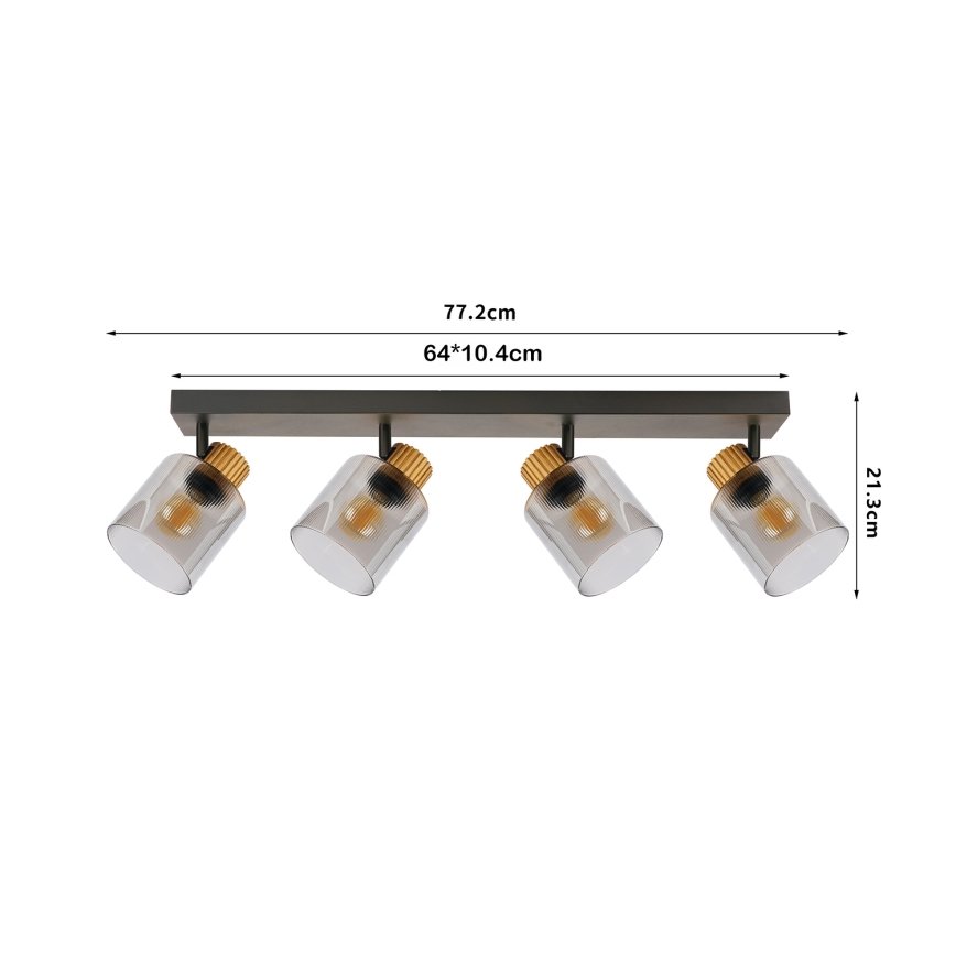 Brilagi - Oprawa punktowa HYGGE 3xE14/15W/230V czarny/przydymiony