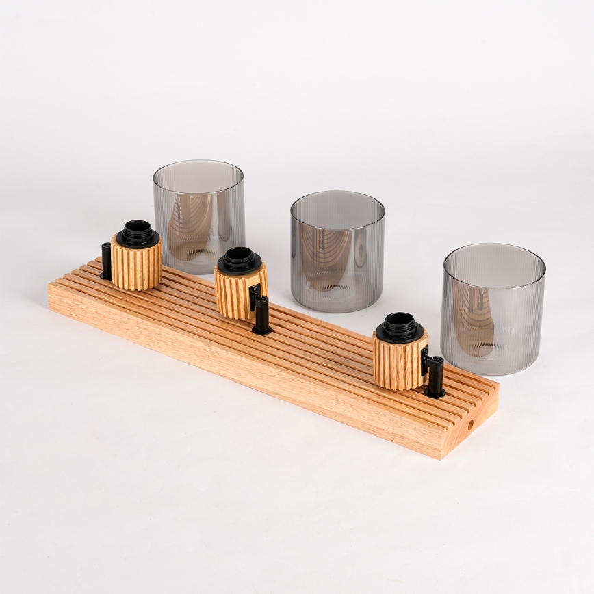 Brilagi - Oprawa punktowa HYGGE 3xE14/15W/230V drewno/dymione