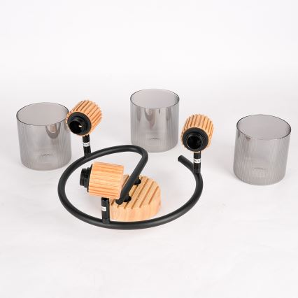 Brilagi - Oprawa punktowa HYGGE 3xE14/15W/230V drewno kauczukowe/dymione