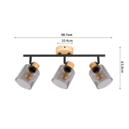 Brilagi - Oprawa punktowa HYGGE 3xE14/15W/230V drewno/przydymione