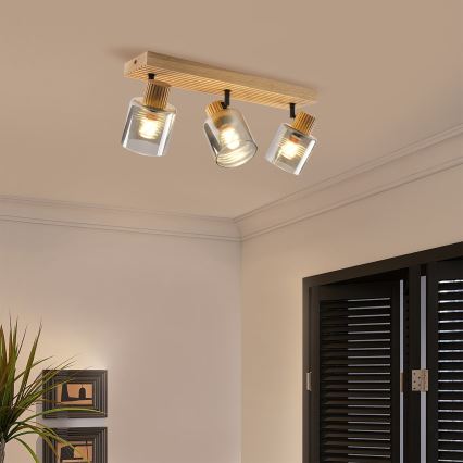 Brilagi - Oprawa punktowa HYGGE 3xE14/15W/230V kauczukowiec/dymiony