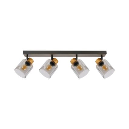 Brilagi - Oprawa punktowa HYGGE 4xE14/15W/230V czarna/dymione szkło