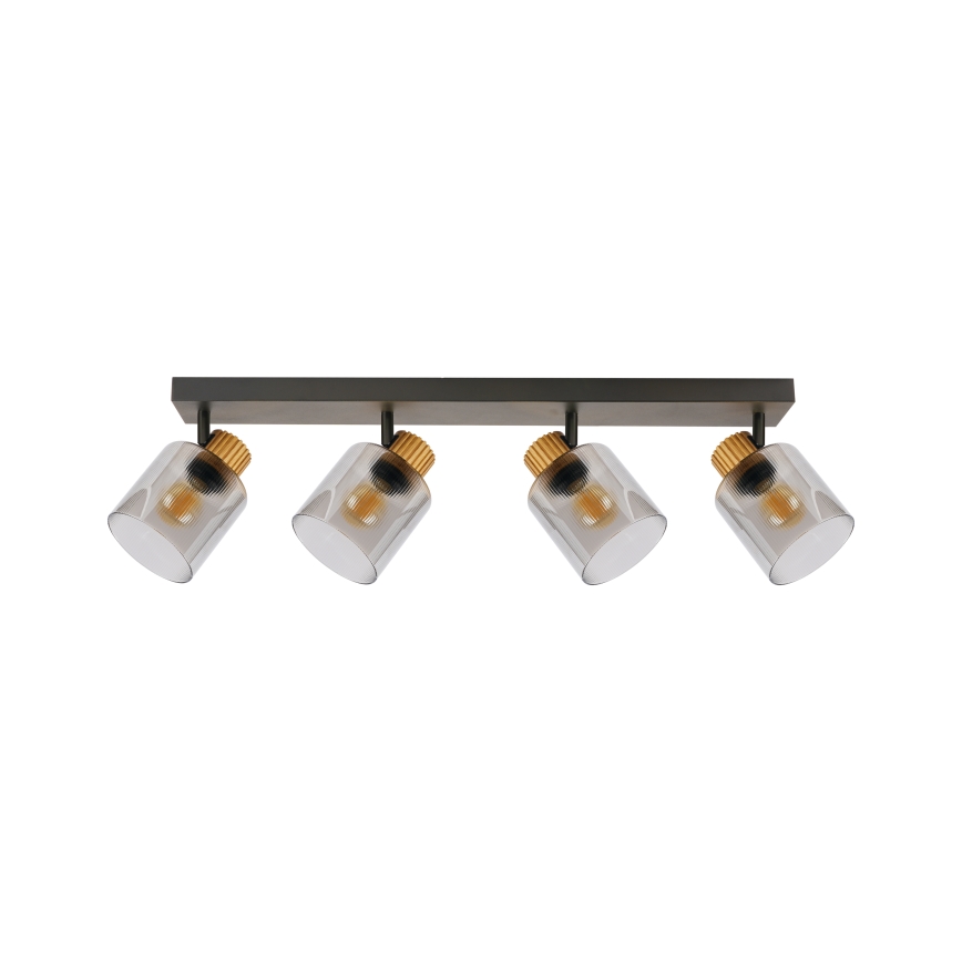 Brilagi - Oprawa punktowa HYGGE 4xE14/15W/230V czarna/dymione szkło