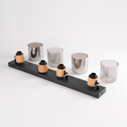 Brilagi - Oprawa punktowa HYGGE 4xE14/15W/230V czarna/dymione szkło