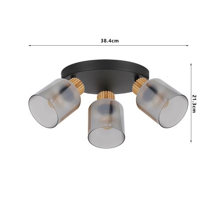 Brilagi - Oprawa punktowa HYGGE 4xE14/15W/230V czarna/dymione szkło