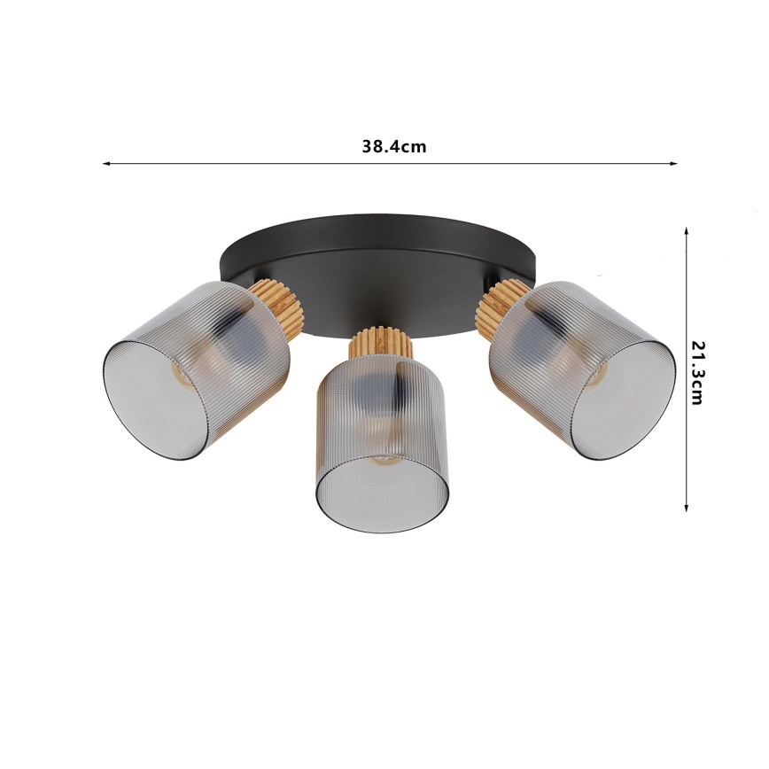 Brilagi - Oprawa punktowa HYGGE 4xE14/15W/230V czarna/dymione szkło