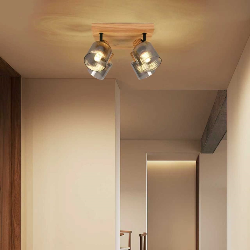 Brilagi - Oprawa punktowa HYGGE 4xE14/15W/230V drewno/dymne