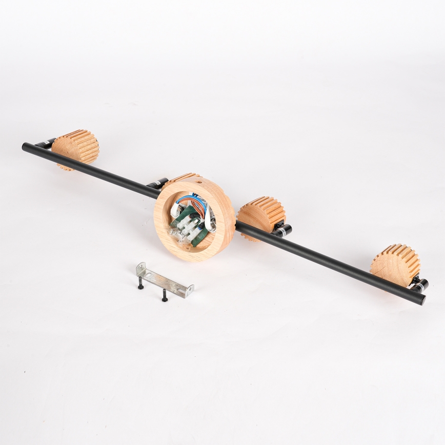 Brilagi - Oprawa punktowa HYGGE 4xE14/15W/230V drewno kauczukowe/przydymione