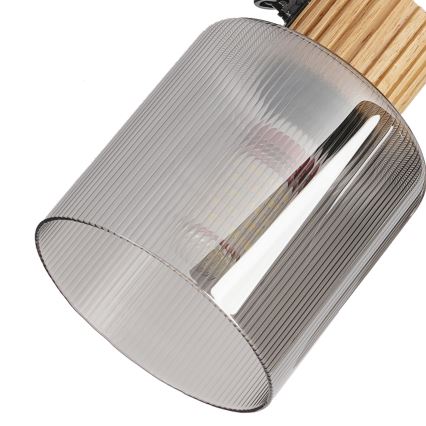 Brilagi - Oprawa punktowa HYGGE 4xE14/15W/230V drewno/przydymione szkło