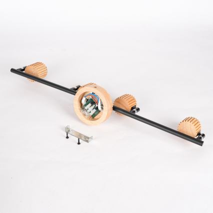 Brilagi - Oprawa punktowa HYGGE 4xE14/15W/230V drewno/przydymione szkło