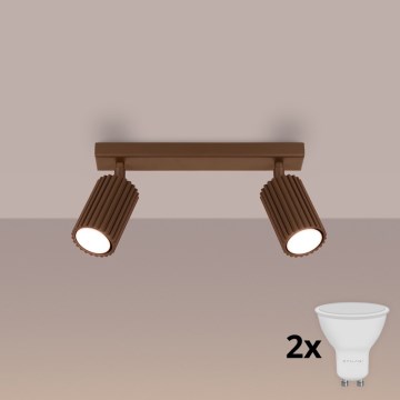 Brilagi - Oprawa punktowa LED CRESTO 2xGU10/10W/230V brązowa