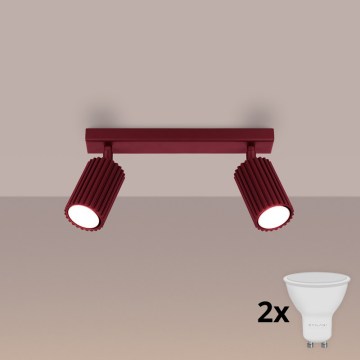 Brilagi - oprawa punktowa LED CRESTO 2xGU10/10W/230V burgundowa