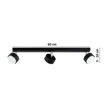 Brilagi - Oprawa punktowa LED MONO 3xGX53/30W/230V czarna