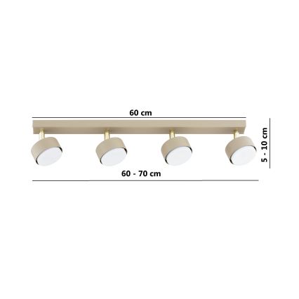 Brilagi - Oprawa punktowa LED MONO 4xGX53/12W/230V beżowa