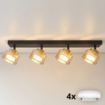 Brilagi - Oprawa punktowa LED RGB+CCT z funkcją ściemniania AURA LUX 4xGX53/14W/230V 2700-6500K Wi-Fi Tuya czarny/złoty