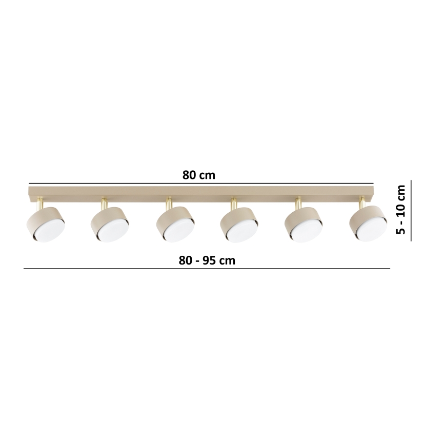 Brilagi - LED RGB+CCT ściemnialna oprawa punktowa MONO 6xGX53/14W/230V 2700-6500K Wi-Fi Tuya beżowa/złota